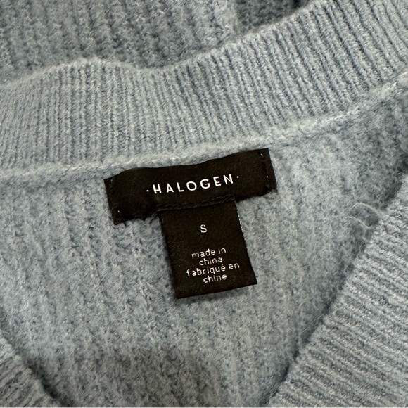 HALOGEN Cozy V-Neck Tunic Sweater - Blue Citadel - Picture 3 of 5